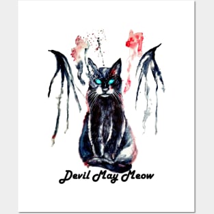 Devil May Meow cat Posters and Art